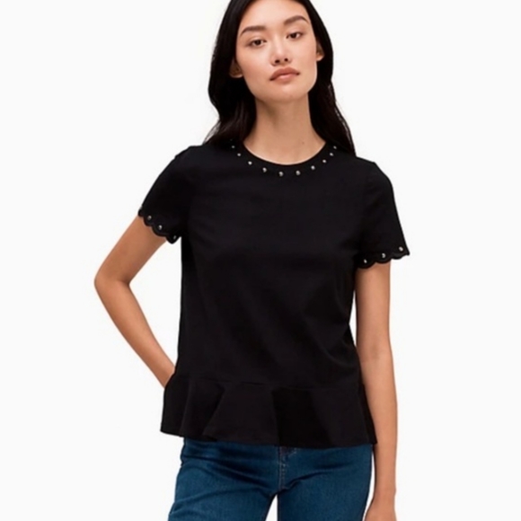 kate spade Tops - Kate Spade Scalloped Studded Top Medium